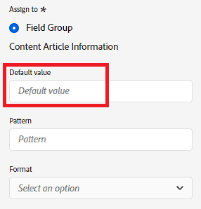 AEP Schema Default Value