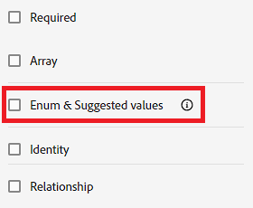 AEP Schema Enum Suggested Values
