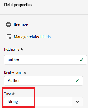 AEP Schema Field Type