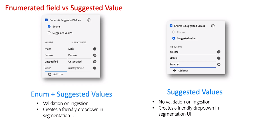 Enum and Suggested Values